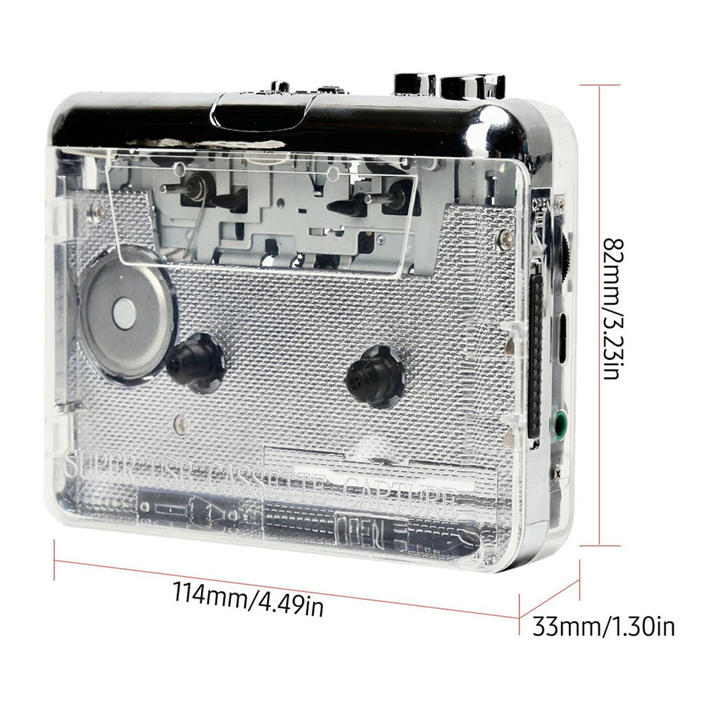 TON010 Portable Cassette Player Tape to MP3 Audio Converter with 3.5mm Headphone Jack