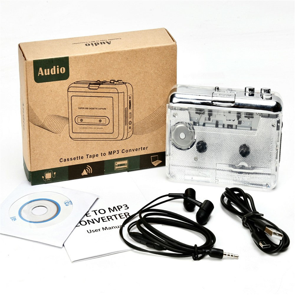 TON010 Portable Cassette Player Tape to MP3 Audio Converter with 3.5mm Headphone Jack
