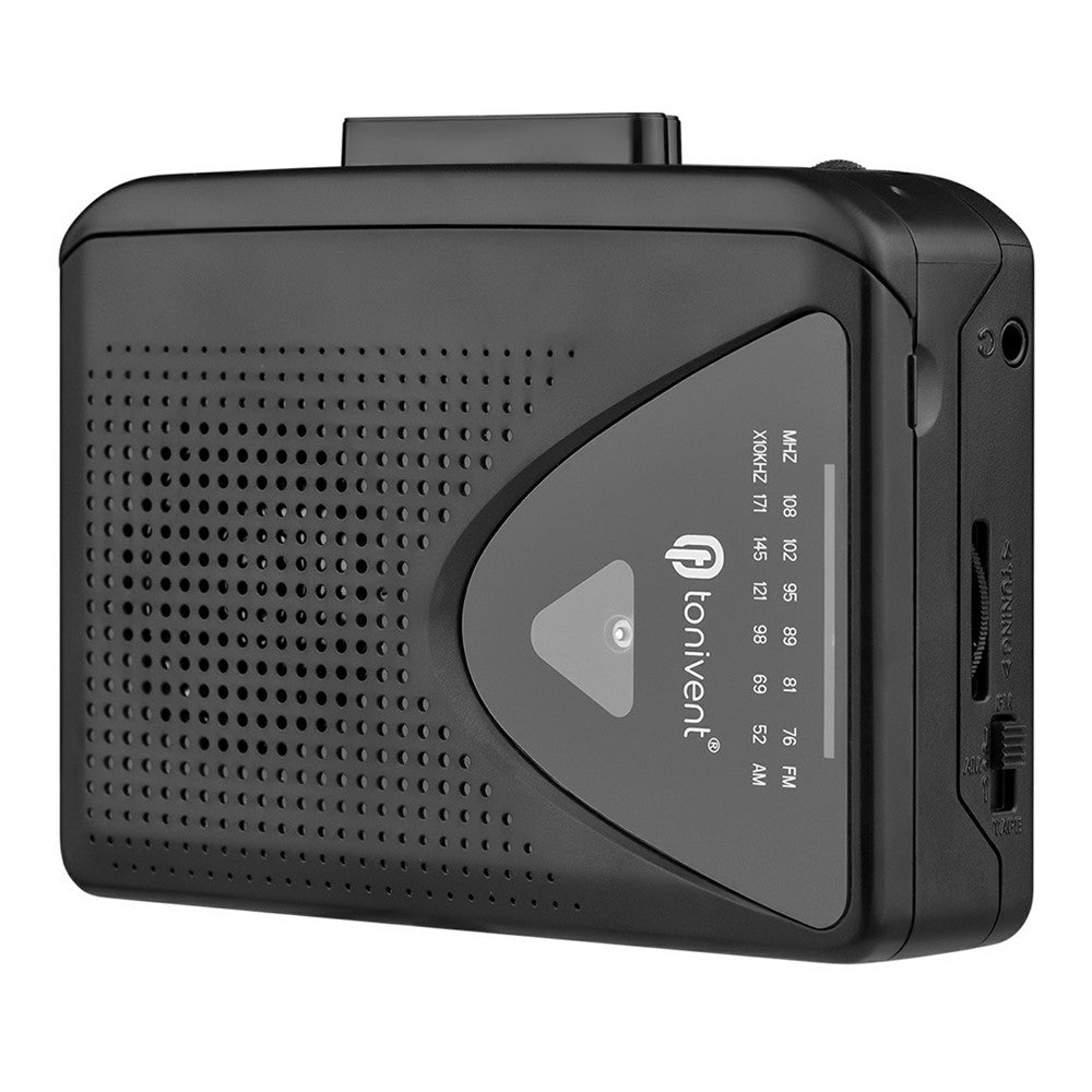 TONIVENT TON009 retro bærbar kassetteafspiller indbygget højttaler FM/AM-radio med 3,5 mm hovedtelefonstik