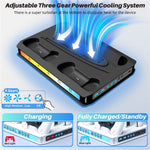 8041 Cooling Fan Base for Sony PlayStation 5 Pro / 5 Slim / 5 Game Console Charger Stand with RGB Light