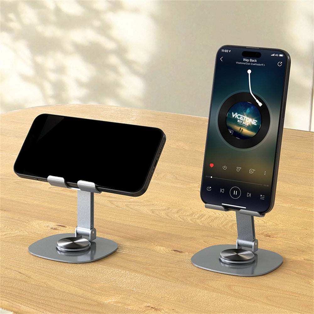 DEVIA EL243 360 Degree Rotation Foldable Metal Phone Stand Desktop Phone Holder