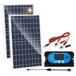 LK325-255+60A(CON10BL) 2 stk. solpanelkit 30W monokrystallinsk silicium soloplader med 60A controller, aluminiumslegeringsramme