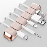 AHASTYLE PT125 3Pcs Cable Management Organizer Aluminum Alloy Silicone 5 Slots Desktop Wire Holder Clip
