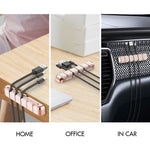 AHASTYLE PT125 3Pcs Cable Management Organizer Aluminum Alloy Silicone 5 Slots Desktop Wire Holder Clip
