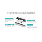 AHASTYLE PT125 3Pcs Cable Management Organizer Aluminum Alloy Silicone 5 Slots Desktop Wire Holder Clip
