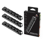 AHASTYLE PT125 3Pcs Cable Management Organizer Aluminum Alloy Silicone 5 Slots Desktop Wire Holder Clip
