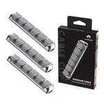 AHASTYLE PT125 3Pcs Cable Management Organizer Aluminum Alloy Silicone 5 Slots Desktop Wire Holder Clip