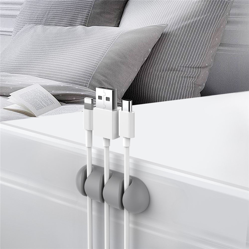 AHASTYLE WE31 3Pcs Cable Organizer Clip 3 Slot Silicone Adhesive Cable Management For Desk Car Office Wire Holder