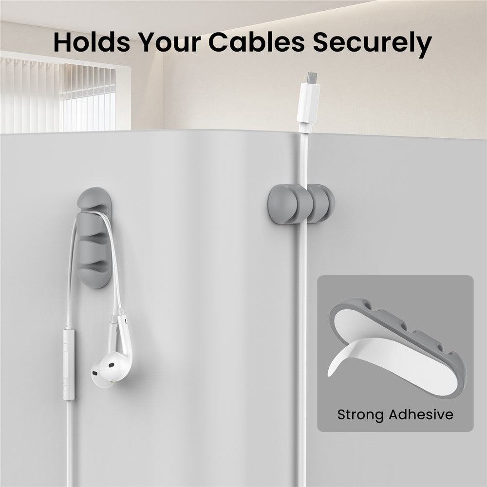 AHASTYLE WE31 3Pcs Cable Organizer Clip 3 Slot Silicone Adhesive Cable Management For Desk Car Office Wire Holder