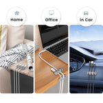 AHASTYLE WE31 3Pcs Cable Organizer Clip 3 Slot Silicone Adhesive Cable Management For Desk Car Office Wire Holder