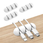AHASTYLE WE31 3Pcs Cable Organizer Clip 3 Slot Silicone Adhesive Cable Management For Desk Car Office Wire Holder