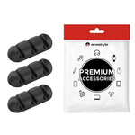 AHASTYLE WE31 3Pcs Cable Organizer Clip 3 Slot Silicone Adhesive Cable Management For Desk Car Office Wire Holder