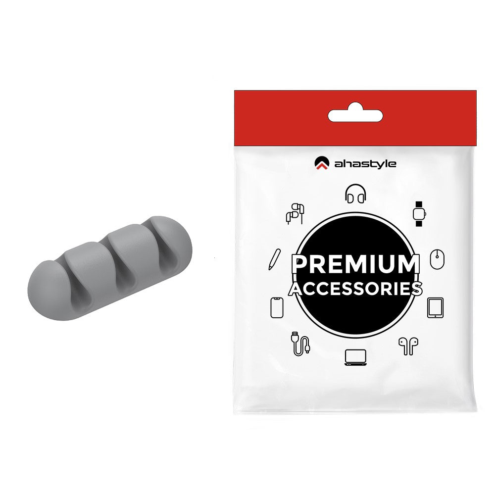 AHASTYLE WE31 Cable Organizer Clip 3 Slot Silicone Adhesive Cable Management For Desk Car Office Wire Holder