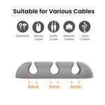 AHASTYLE WE31 Cable Organizer Clip 3 Slot Silicone Adhesive Cable Management For Desk Car Office Wire Holder