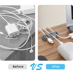AHASTYLE WE31 Cable Organizer Clip 3 Slot Silicone Adhesive Cable Management For Desk Car Office Wire Holder