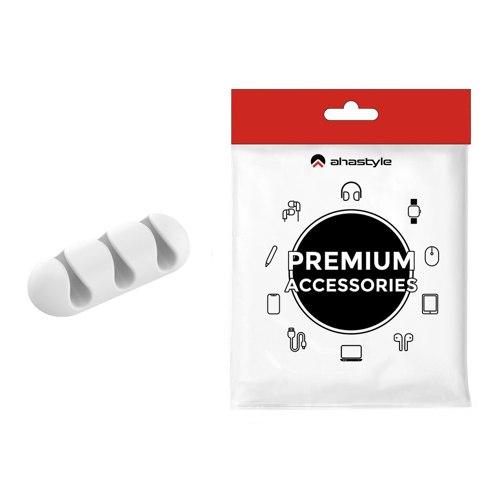 AHASTYLE WE31 Cable Organizer Clip 3 Slot Silicone Adhesive Cable Management For Desk Car Office Wire Holder