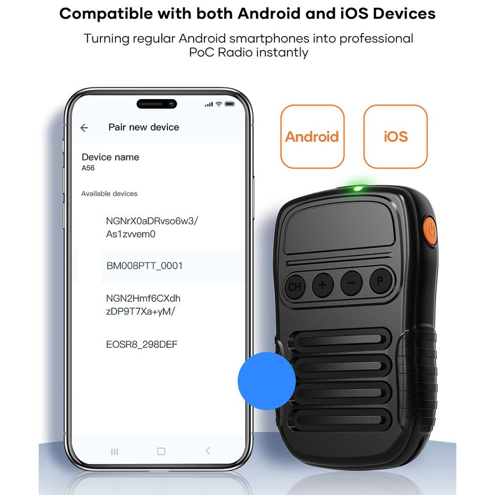 UNIWA BM008 Wireless Handheld Intercom PTT Microphone Bluetooth-Compatible 3W Speaker Walkie Talkie