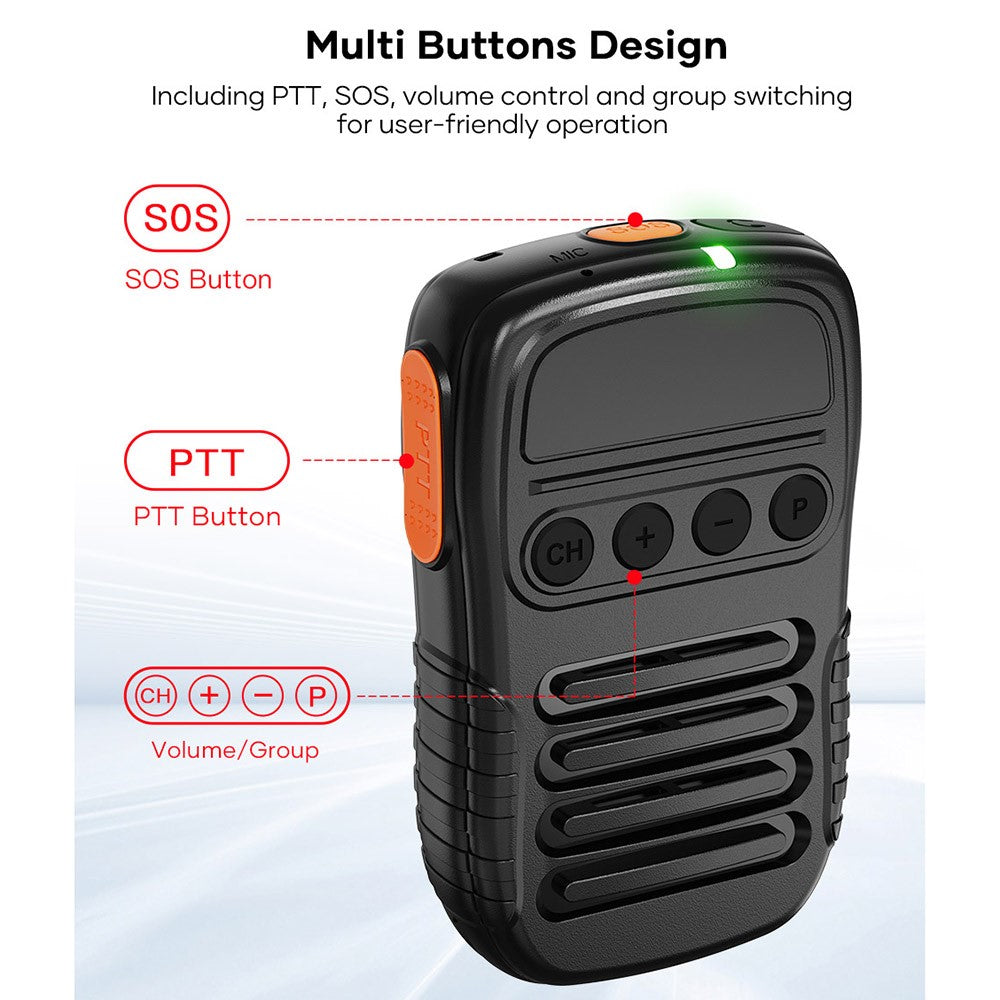 UNIWA BM008 Wireless Handheld Intercom PTT Microphone Bluetooth-Compatible 3W Speaker Walkie Talkie
