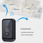 N189 52 Melodies Waterproof 200M Range Wireless Digital Music Doorbell, 1 Transmitter + 1 Receiver