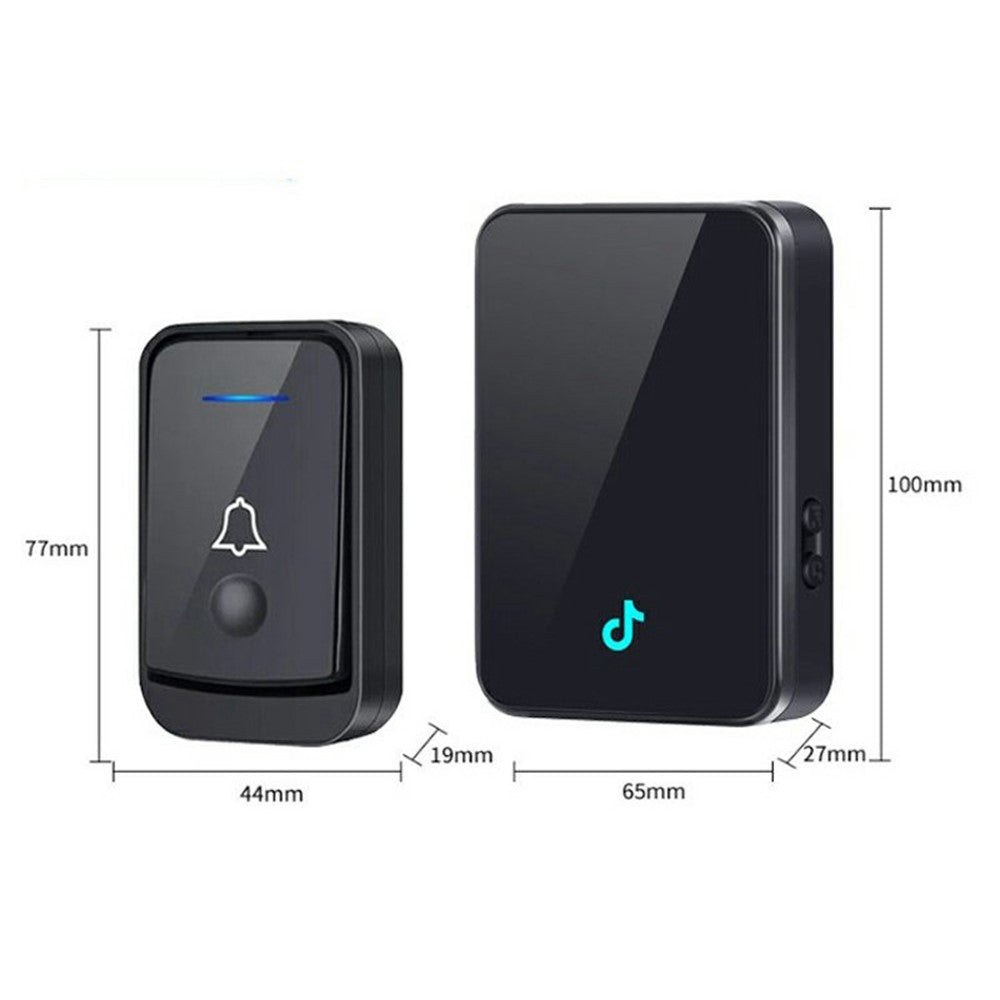 Q502 433MHz Wireless Doorbell with 1 Transmitter + 1 Receiver 45 Ringtones IP44 Waterproof Door Chime