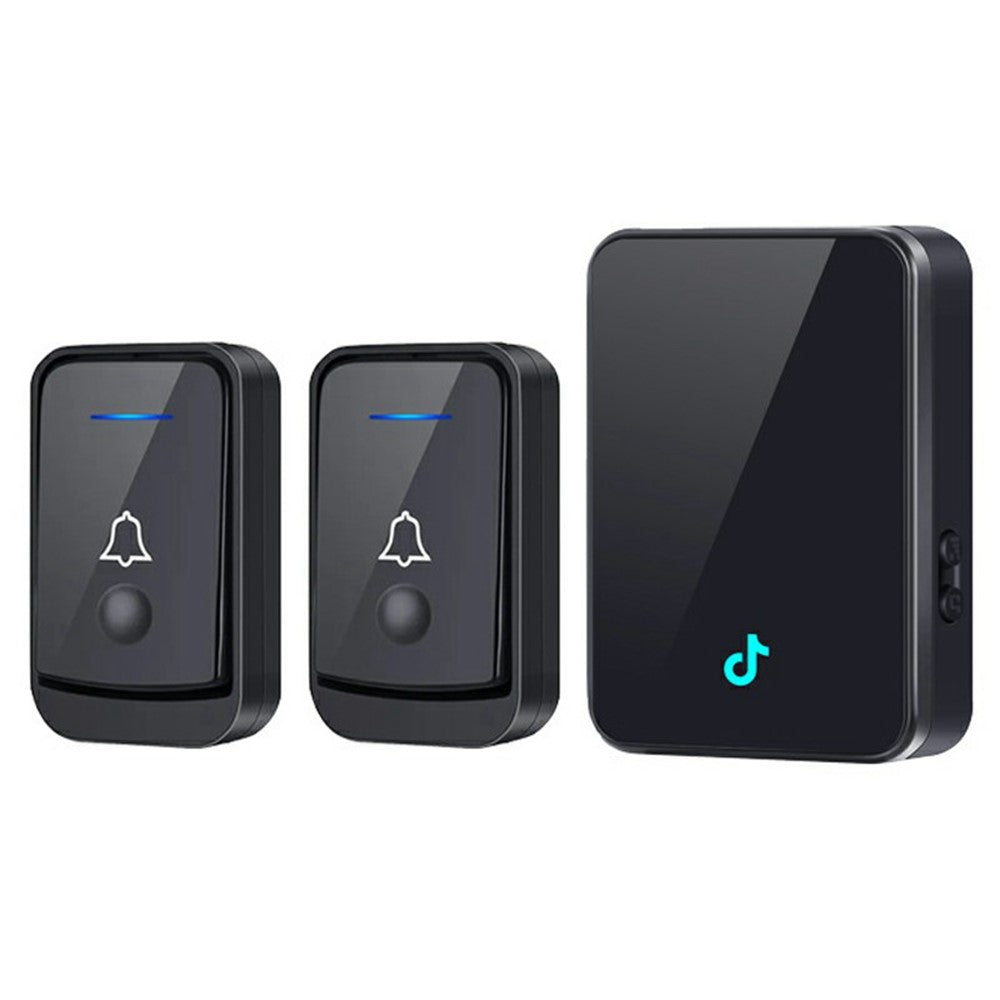 Q502 433MHz Wireless Doorbell with 2 Transmitters + 1 Receiver 45 Ringtones IP44 Waterproof Door Chime