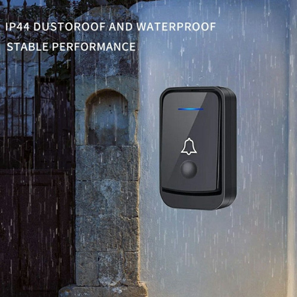 Q502 433MHz Wireless Doorbell with 2 Transmitters + 1 Receiver 45 Ringtones IP44 Waterproof Door Chime
