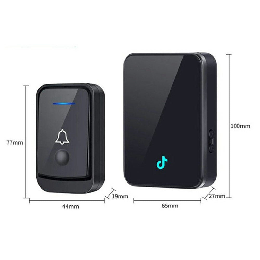 Q502 433MHz Wireless Doorbell with 2 Transmitters + 1 Receiver 45 Ringtones IP44 Waterproof Door Chime