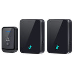 Q502 433MHz Wireless Doorbell with 1 Transmitter + 2 Receivers 45 Ringtones IP44 Waterproof Door Chime