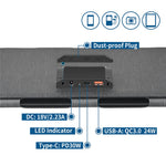 DE-40 40W Solar Charger with Type-C  /  USB  /  DC Ports IP65 Waterproof Foldable Monocrystalline Solar Panel
