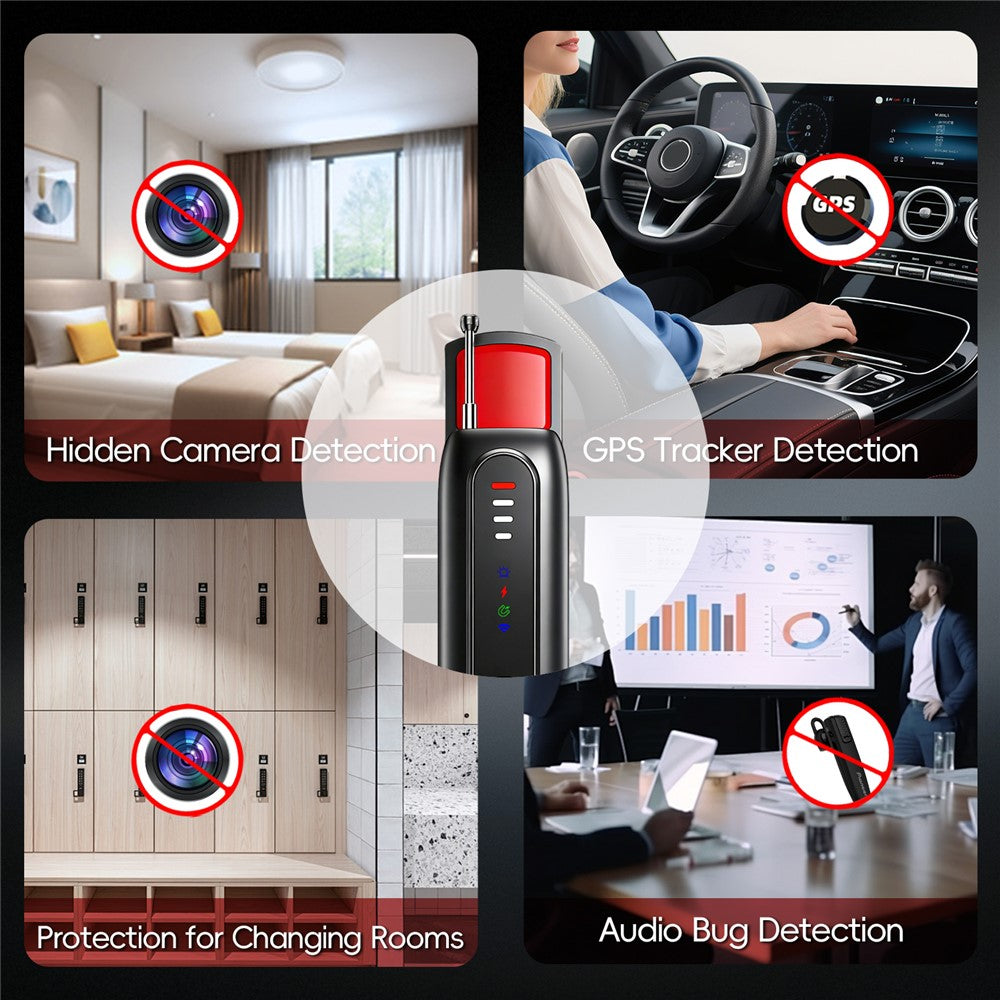 T07 Multi-Function Infrared Detector Hidden Camera Tracker WiFi Signal Detector Anti-Spy Bug Finder for Hotel Privacy Protection