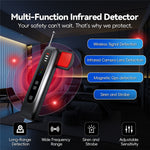 T07 Multi-Function Infrared Detector Hidden Camera Tracker WiFi Signal Detector Anti-Spy Bug Finder for Hotel Privacy Protection