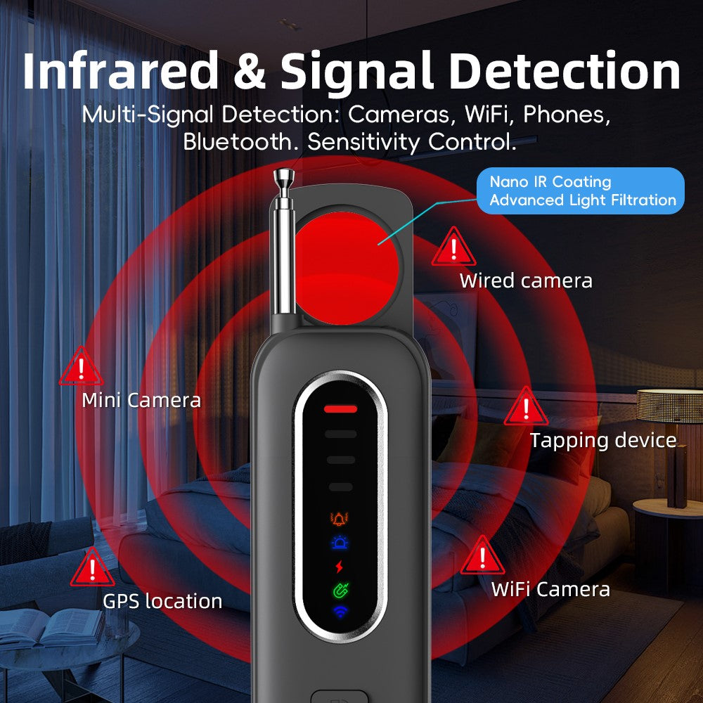 T012 Infrared Detection Anti-Spy Camera RF Signal Detector for Hotel Privacy Protection
