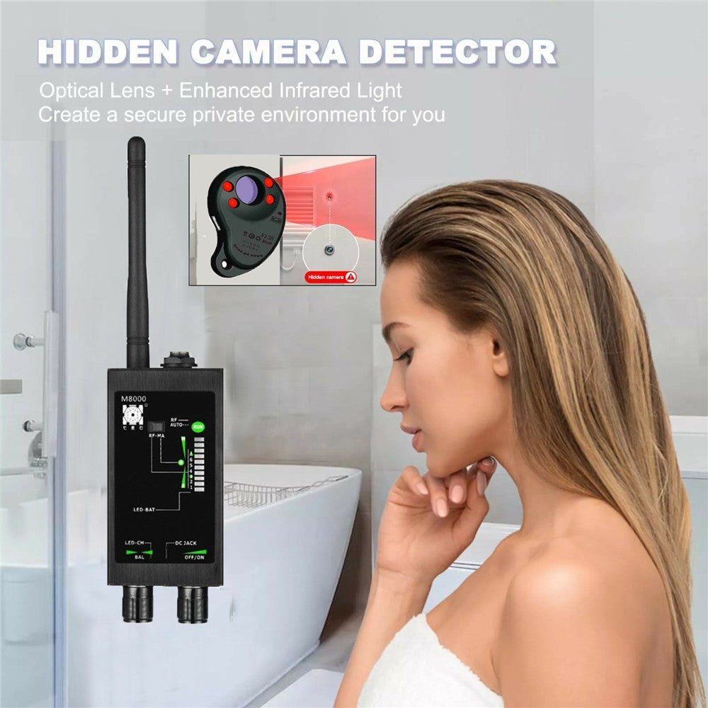 M8000 Signal Detector Anti Spy Camera GPS Tracker Wireless Signal Detector for Hotel Office Car