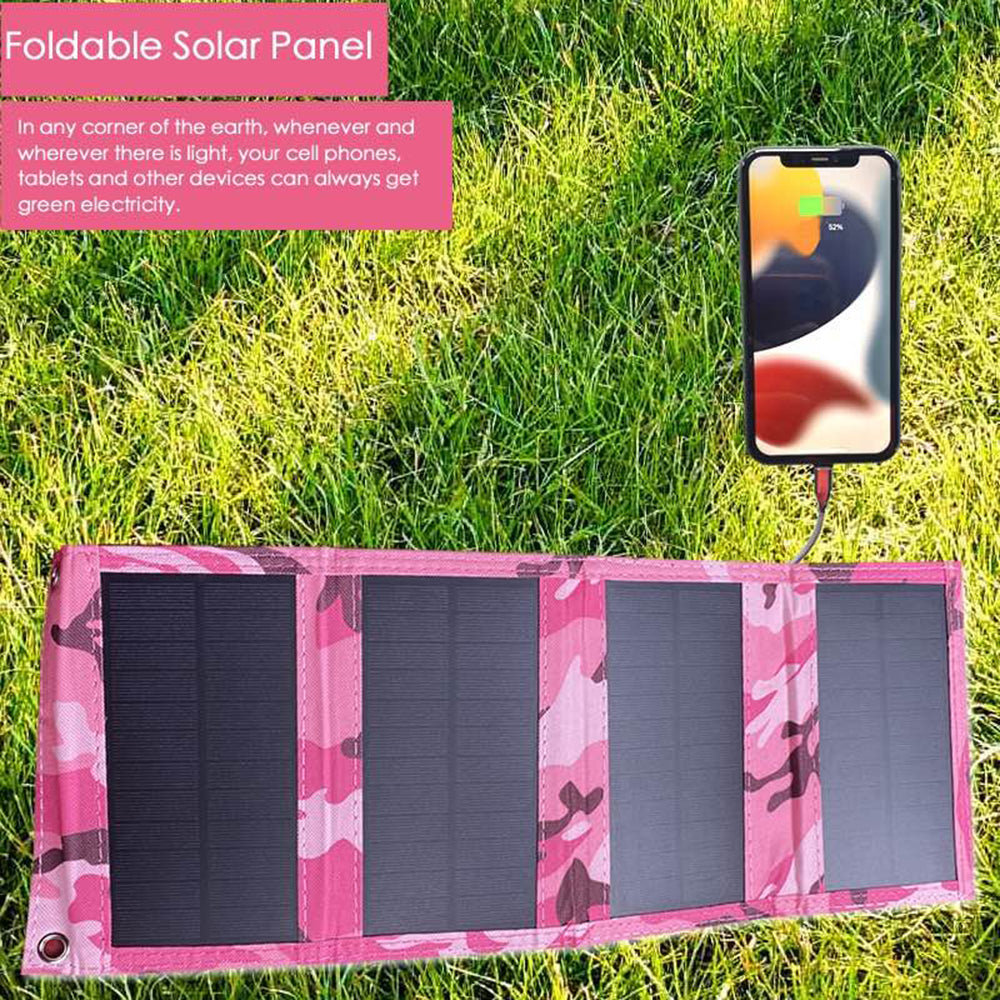 20W 4 Folds Portable Solar Panel Charger Pack IP65 Waterproof Foldable Outdoor Emergency Power Bank