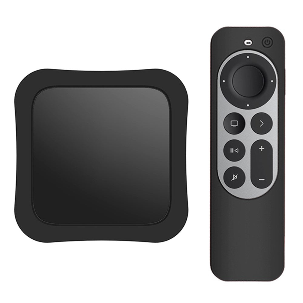Set-top Box + Remote Controller Silicone Anti-drop Protective Covers Set for Apple TV 4K 2021