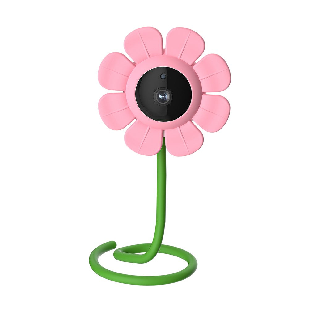 V1 HD WiFi Blomdesign Babyvakt Trådlös Fjärrkontroll 107° Vy 2-vägs Ljud Nattseende Babykamera