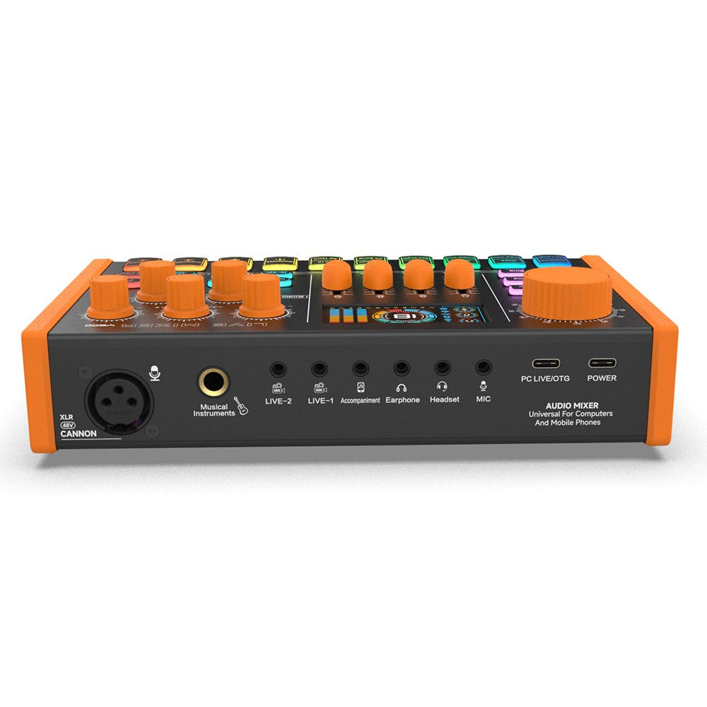 Y800 Live Sound Card Audio Mixer Portable Recording Interface Voice Changer for Computer Mobile Phone Streaming