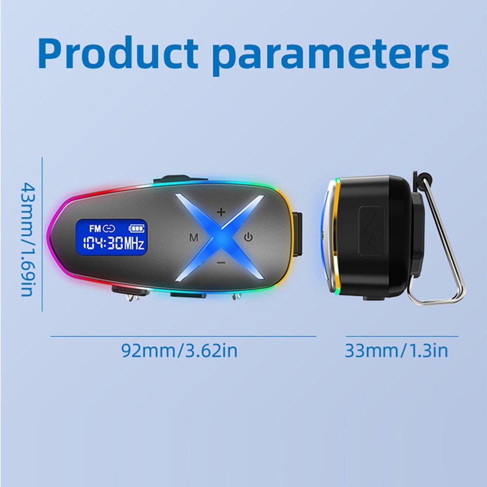 K16 Helmet Bluetooth-compatible Headphones Music Stereo 40H Playtime IP65 Waterproof Wireless Earphones for Motorcycle (No Memory Card)