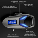 K13-2X Motorcycle Helmet Bluetooth-compatible Headset IP65 Waterproof Intercom 40H Battery Helmet Headphone (No Memory Card)