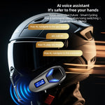 K13-2X Motorcycle Helmet Bluetooth-compatible Headset IP65 Waterproof Intercom 40H Battery Helmet Headphone (No Memory Card)