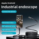 AN112 2m Hard Wire Endoscope Camera with iP (5-14) & Micro USB Adapter Waterproof 8-LED Inspection 8mm Camera Lens Borescope for Pipe Automotive