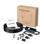 AN112 2m Hard Wire Endoscope Camera with iP (5-14) & Micro USB Adapter Waterproof 8-LED Inspection 8mm Camera Lens Borescope for Pipe Automotive
