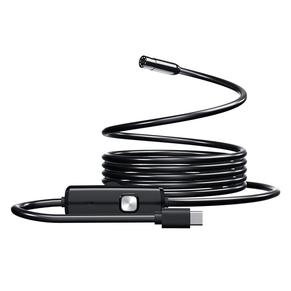 AN112 10m Hard Wire Endoscope Camera with iP (5-14) & Micro USB Adapter Waterproof 8-LED Inspection 8mm Camera Lens Borescope for Pipe Automotive