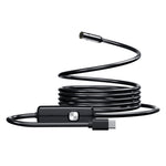 AN112 2m Soft Wire Endoscope Camera with iP (5-14) & Micro USB Adapter Waterproof 8-LED Inspection 8mm Camera Lens Borescope