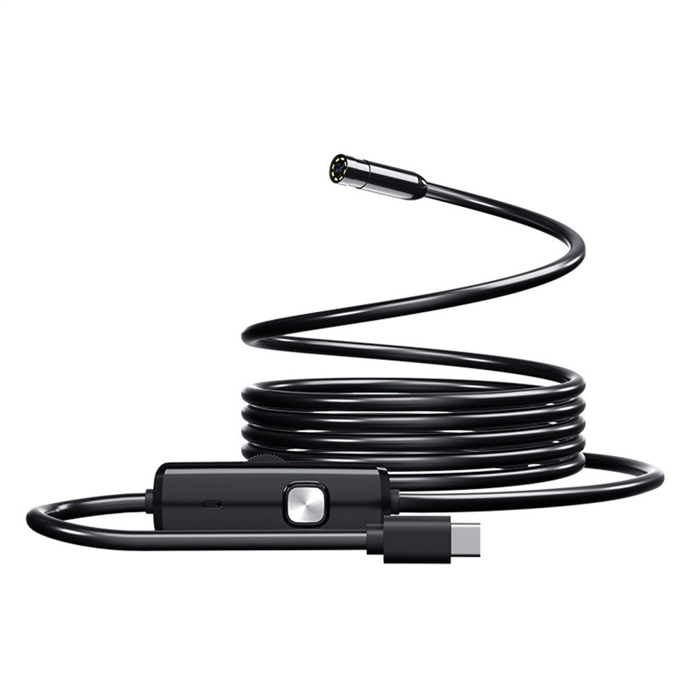 AN112 5m Soft Wire Endoscope Camera with iP (5-14) & Micro USB Adapter Waterproof 8-LED Inspection 8mm Camera Lens Borescope