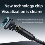 AN112 10m Soft Wire Endoscope Camera with iP (5-14) & Micro USB Adapter Waterproof 8-LED Inspection 8mm Camera Lens Borescope