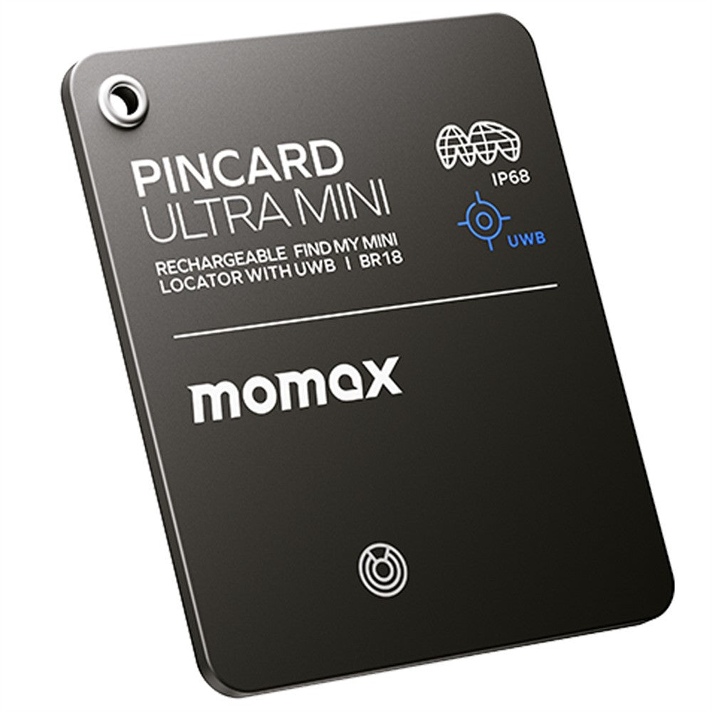 MOMAX BR18 PINCARD ULTRA MINI Wireless Charging UWB Tracker Tracking Device Anti-Lost Tracker for iOS