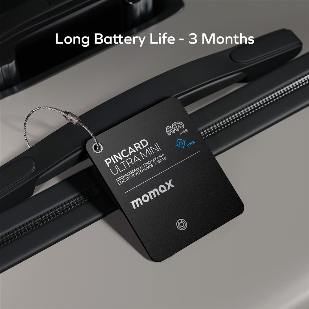 MOMAX BR18 PINCARD ULTRA MINI Wireless Charging UWB Tracker Tracking Device Anti-Lost Tracker for iOS