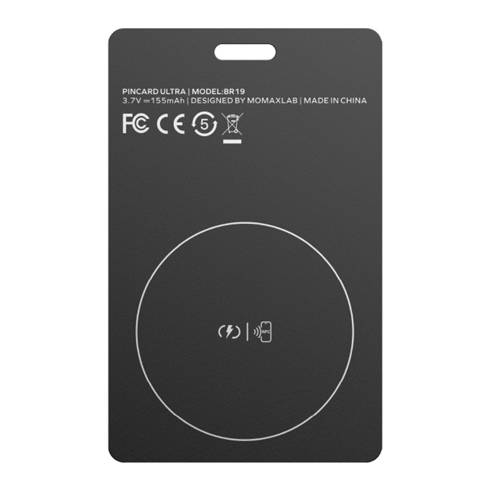 MOMAX BR19 PINCARD ULTRA Card UWB Tracker Wireless Charging Anti-Stalking Tracking Device Anti-Lost Tracker for iOS