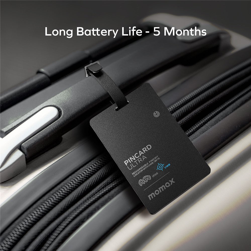 MOMAX BR19 PINCARD ULTRA Card UWB Tracker Wireless Charging Anti-Stalking Tracking Device Anti-Lost Tracker for iOS